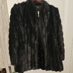 Elegant Black Fur Teddy Coat